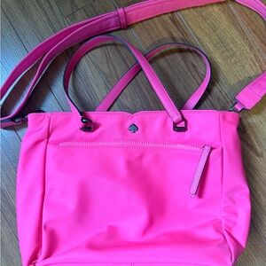 Kate Spade Pink Structured Shoulder Bag with Tassel Detail